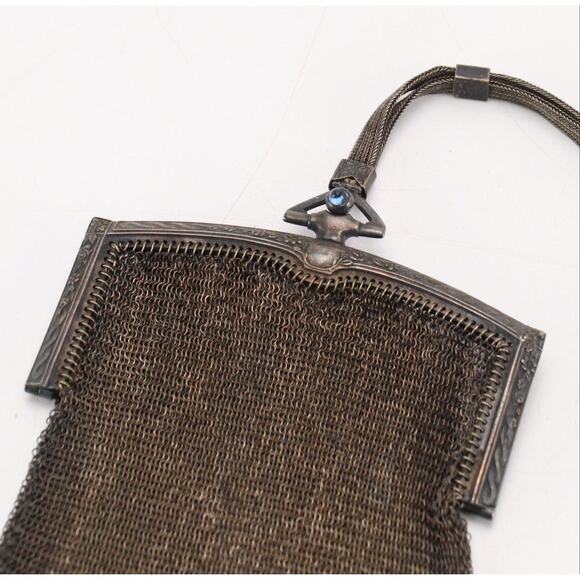 👜 Antique Whiting & Davis Mesh Wristlet Purse, c.1915–1920 - Picture 5 of 5